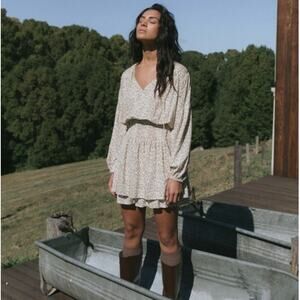 NEW! GIRL + THE SUN Cinched Waist Dress in LEOPARD (M)